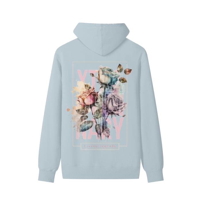 Flowery Back Design Classic Women's Cotton Hoodie