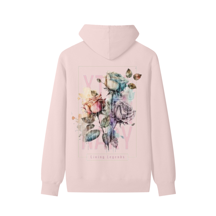 Flowery Back Design Classic Women's Cotton Hoodie