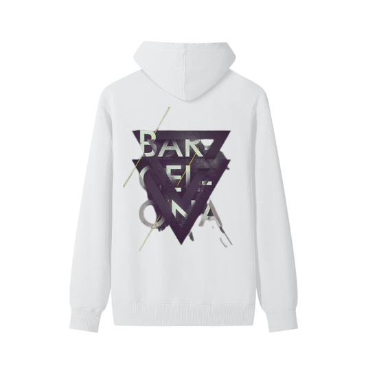 Classic Fit White Unisex Back Design Cotton Hoodie