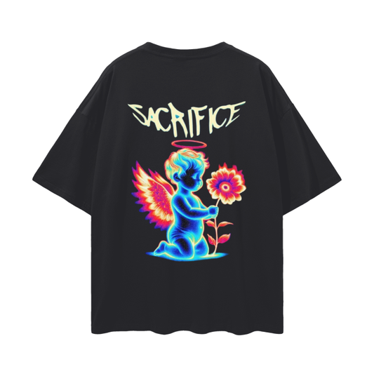 Oversized Angel Neon Deep Drop Shoulder Unisex T-Shirt