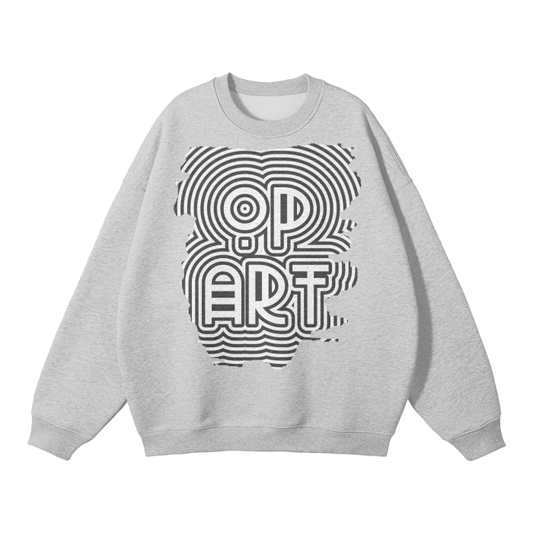 Streetwear Unisex Gray Oversized Graphic Fleece Sweatshirt