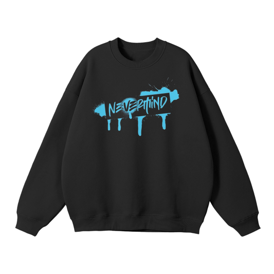 Streetwear Unisex Black Oversized Fleece Sweatshirt