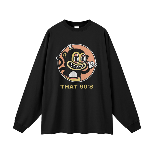 Streetwear Men's Graphic Cotton Long Sleeve Top