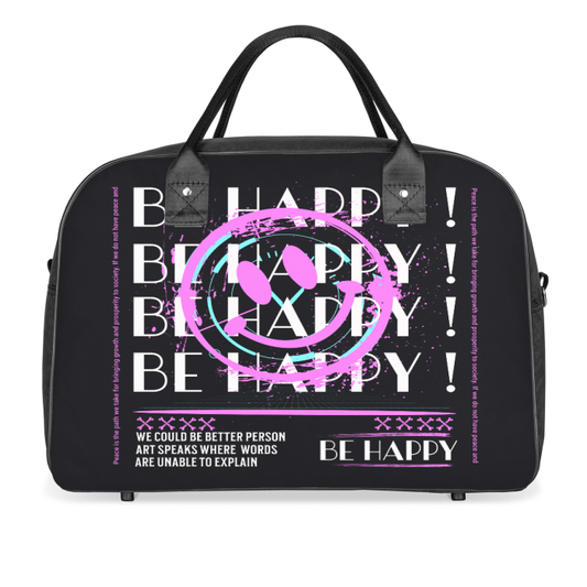 Pink Happy Face Spacious Travel Bag