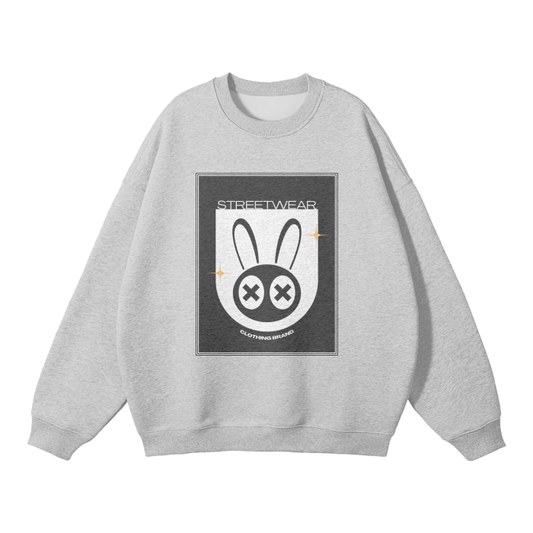 Gray Oversized Unisex Back And Front Design Sweatshirt