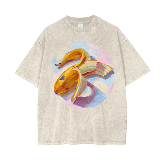 Banana Design Light Apricot Oversized Unisex T-Shirt