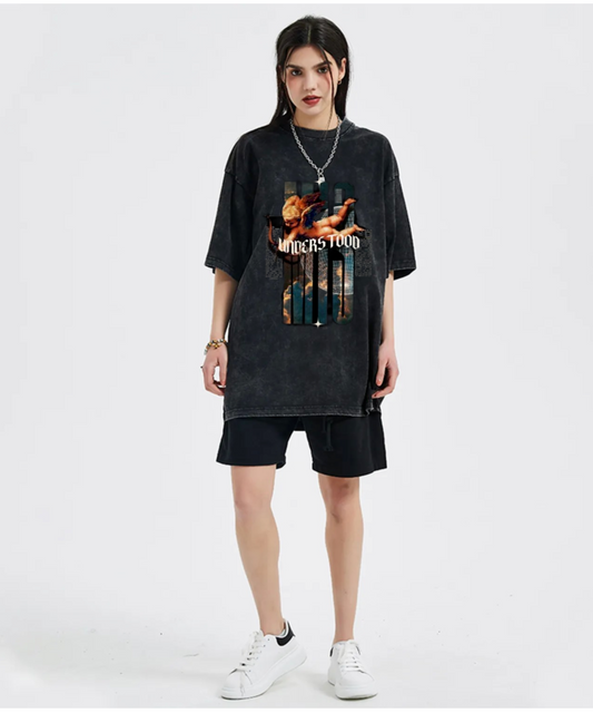 Acid Wash Graphic Oversized Unisex T-Shirt