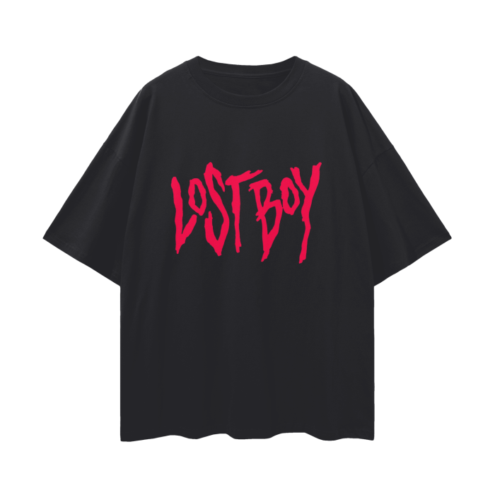 Lost Boy Black Oversized Cotton T-Shirt