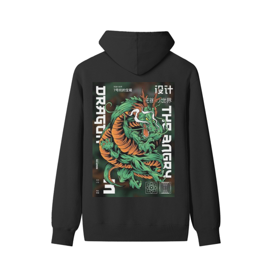 Calssic Fit Men's Dragon Design Cotton Hoodie